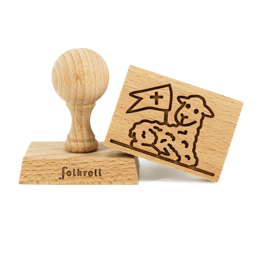 Keksstempel Ostermotive Keksstempel aus Holz mit Osterlamm motiv