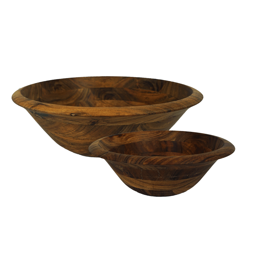 Schüssel aus Akazienholz zwei Schüsseln in verschiedenen Größen aus Akazienholz ohne Hintergrund