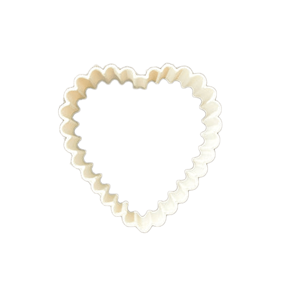 Springerle-Ausstecher Herz mit gewelltem Rand, in beige