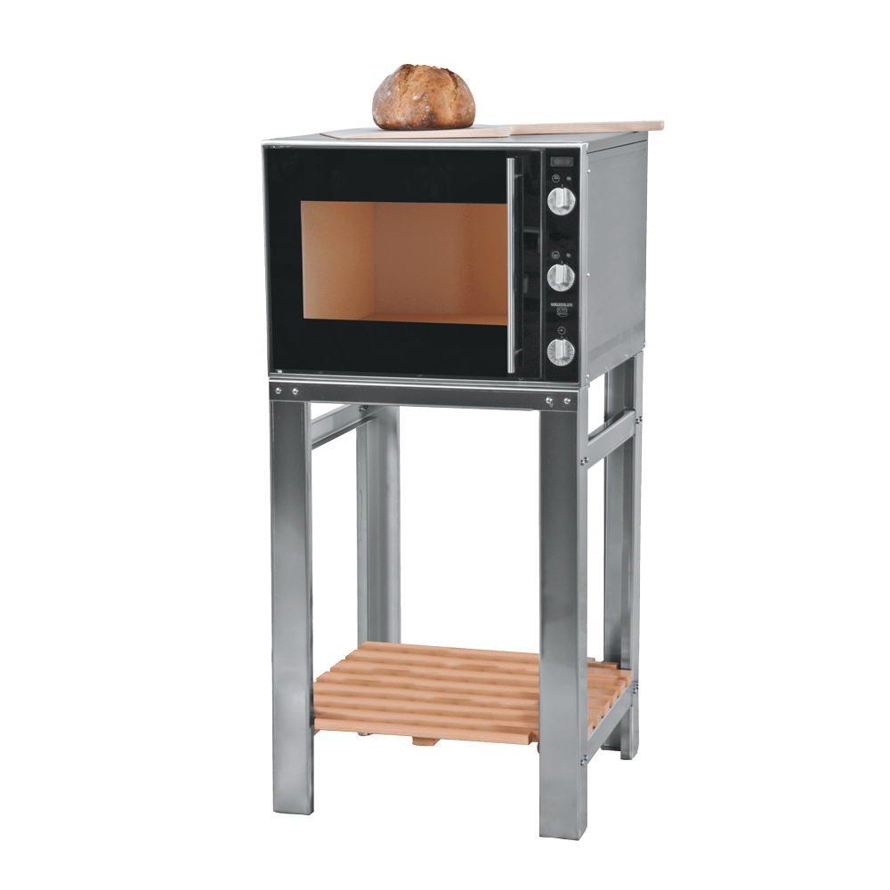 Elektro-Steinbackofen mit Fußgestell und Holzrost