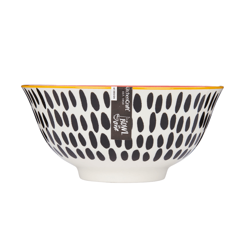 Bowl - grey floral Bowl mit schwarz-weißer Außenseite, ohne Hintergrund.