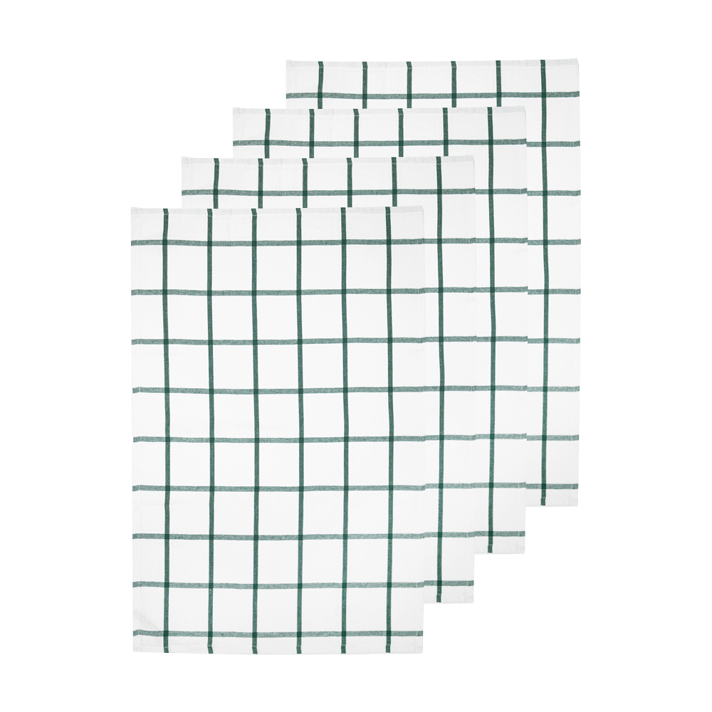 Geschirrtuch grün-weiß kariert ohne Hintergrund.