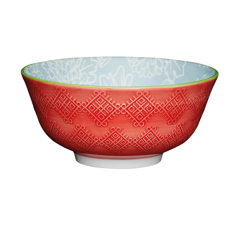 Bowl - red swirl Rote Bowl, innen mit Muster, ohne Hintergrund.