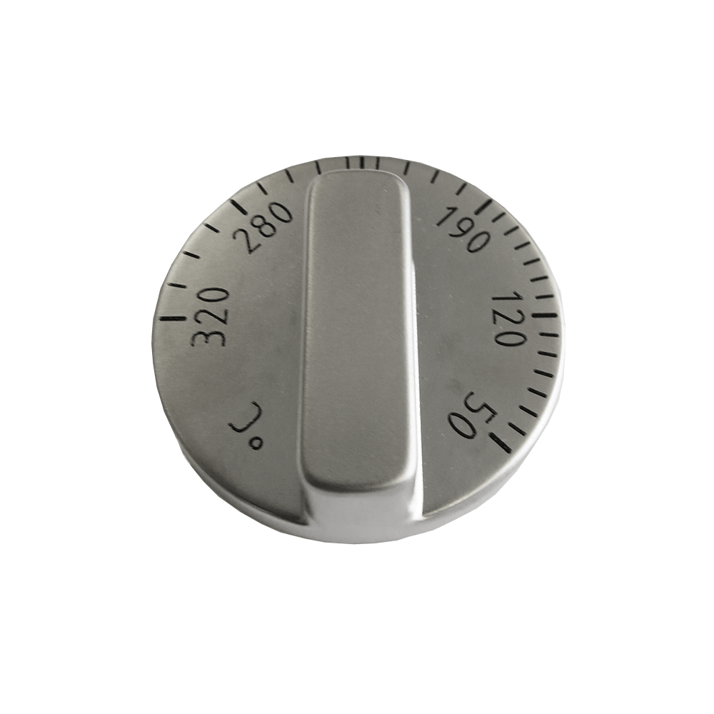 Drehgriff Zeitskala Mono vernickelter Drehgriff für die Zeitskala mit einem Durchmesser von 45mm für den Elektrosteinbackofen Mono.