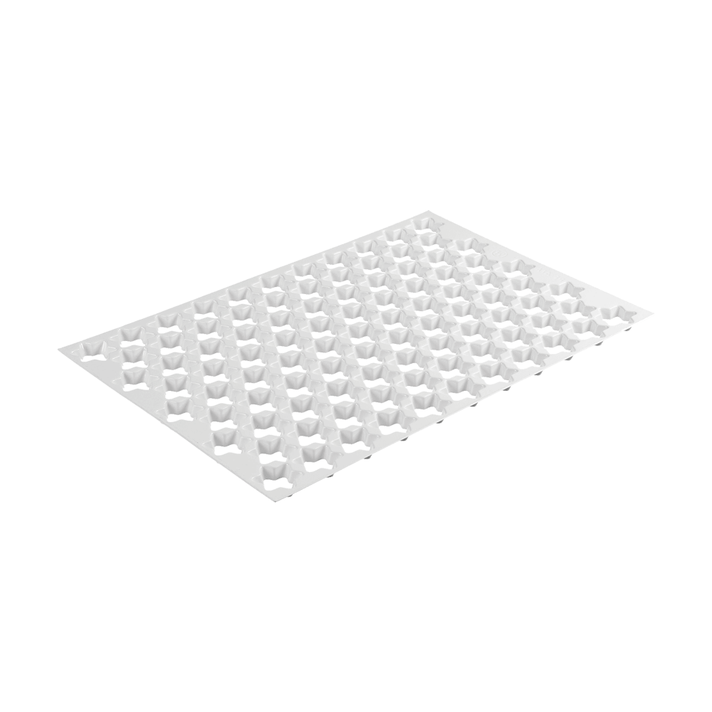 Ausstechmatten für die Plätzchenproduktion Ausstechmatte aus weißem Kunststoff mit dem Muster Stern