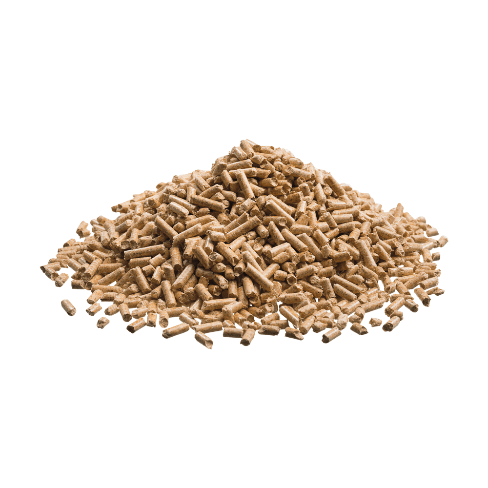 Lose geschüttete Holzpellets ohne Hintergrund