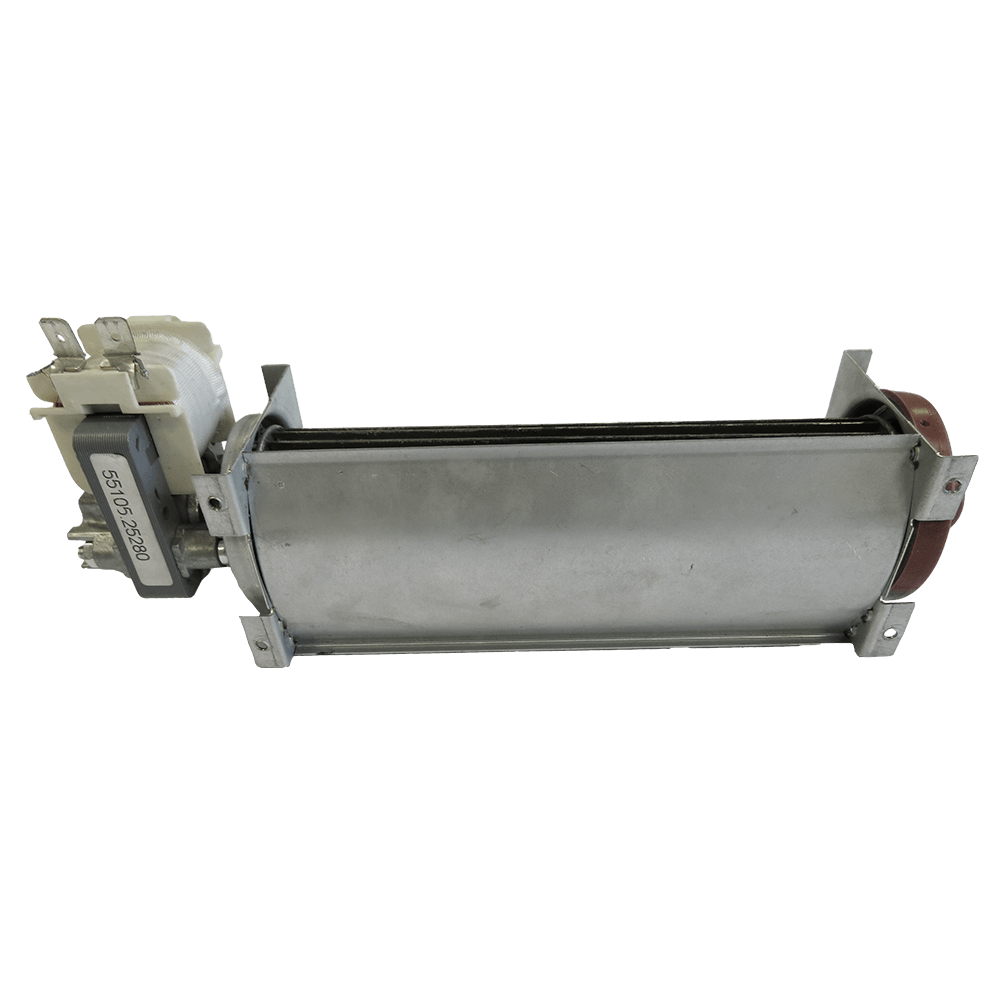 Silberner Querstromlüfter für den Elektrosteinbackofen Mono.