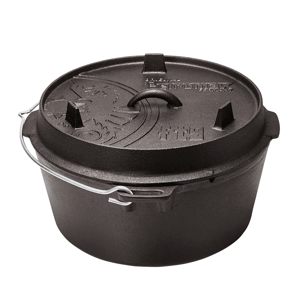 Gusseiserne Feuertopf eignet sich ideal für das Kochen und Backen im Freien oder im heimischen Backofen Dutch Oven mit Deckel