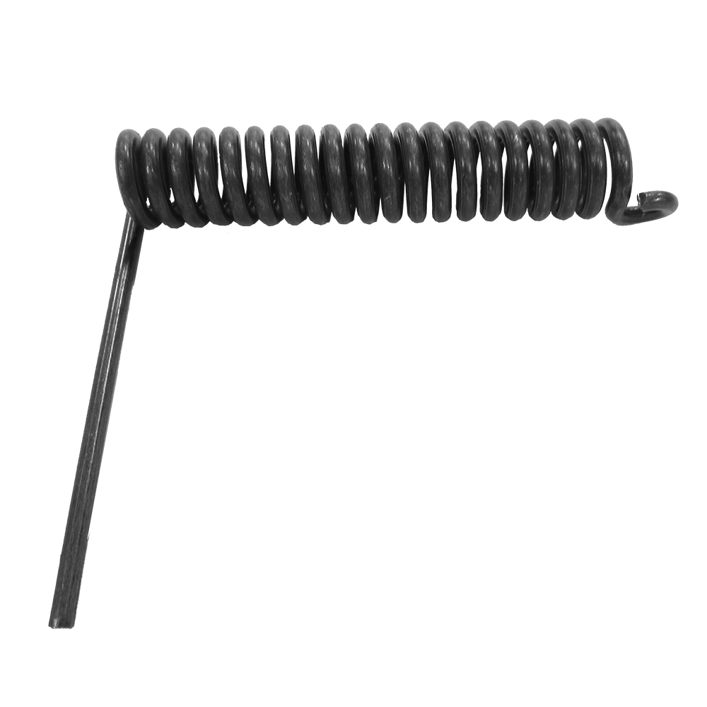 schwarze Schenkelfeder für die linke Seite an der Türe der Holzbacköfen 15 bis 30.