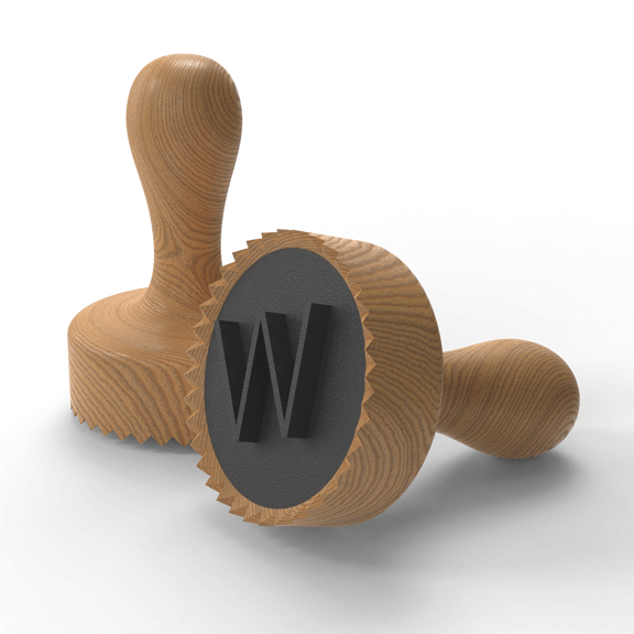 Brotstempel aus Holz aus lebensmittelechtem Kunstsoff der personalisiert werden kann