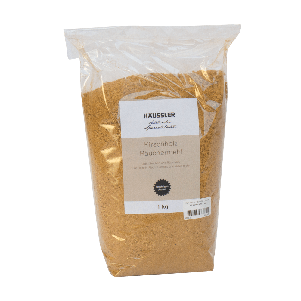 Verleih deinem Räuchergut ein unverwechselbares Aroma mit unserem Räuchermehl Durchsichtige Verpackung mit Kirsche Räuchermehl, ohne Hintergrund