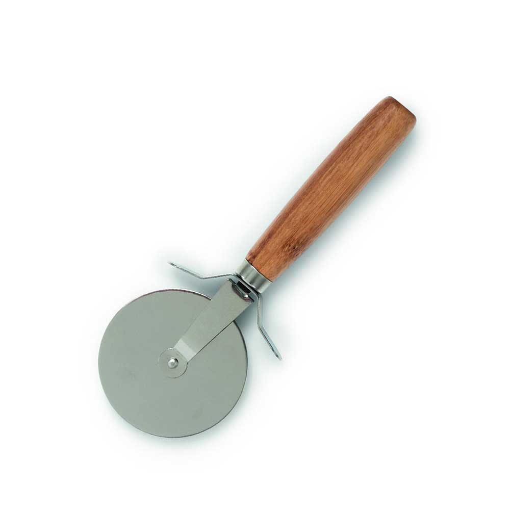 Pizza-Set Bambus / 2-teilig Pizza Roller mit Bambusgriff ohne Hintergrund hinterlegt