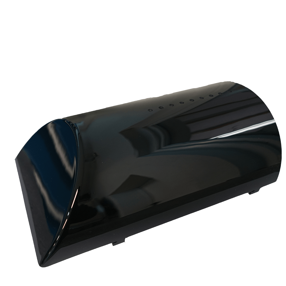 Schwarze Seitenwand Abdeckung als Ersatzteil zum Austausch an der Nudelmaschine Emma.