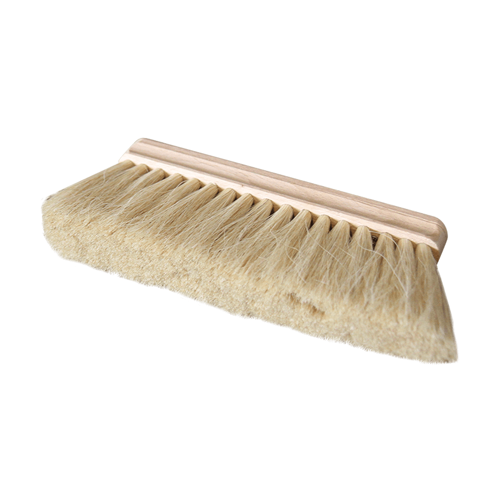 Mehlbesen 2-reihig Mehlbesen mit 2-reihigen Naturborsten und einer Griffmaße von 17 mal 2,5 Zentimeter ohne Hintergrund abgebildet