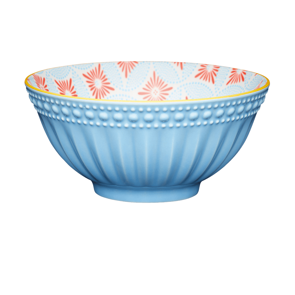 Bowl - blue mosaic Blau weiße Bowl, innen mit Muster, ohne Hintergrund.