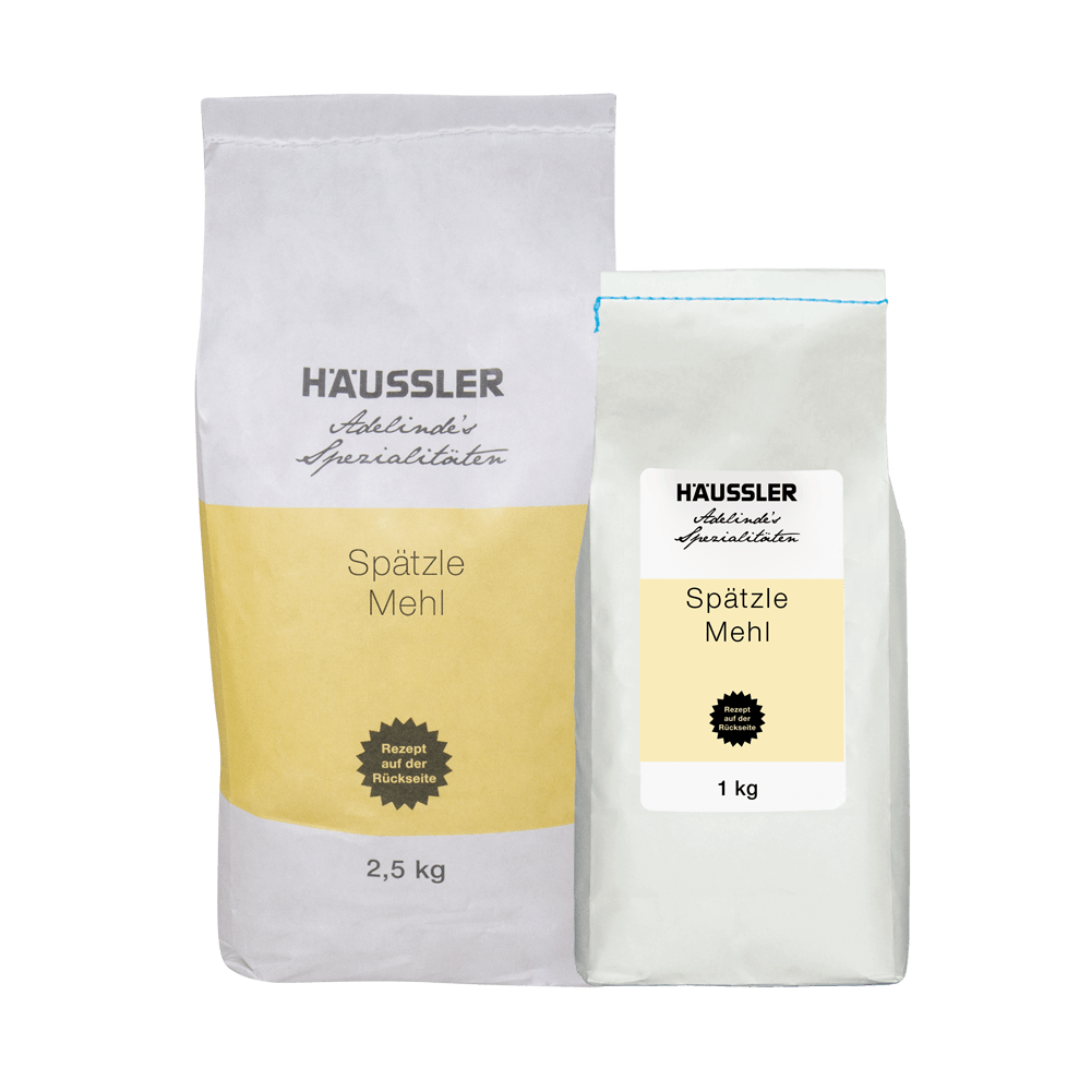 Spätzlemehl Spätzlemehl Packungen in der Größe 1kg und 2,5kg