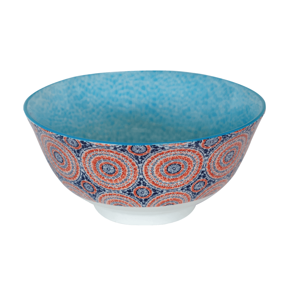 Stylische Bowl für Müsli, Porridge und viele andere leckere Frühstückskreationen Eine blau, rote Bowl ohne Hintergrund