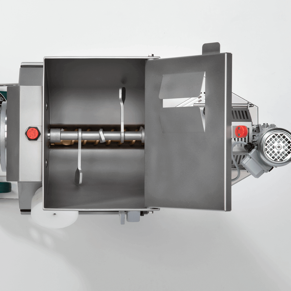 Nudelmaschine Pasta 1000, Anischt Detail Mischbehälter