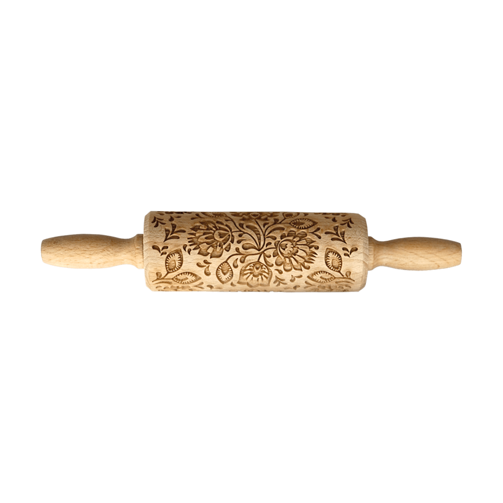 Teigroller klein Folk-Floral Teigroller mit Motiv Folk-Floral ohne Hintergrund