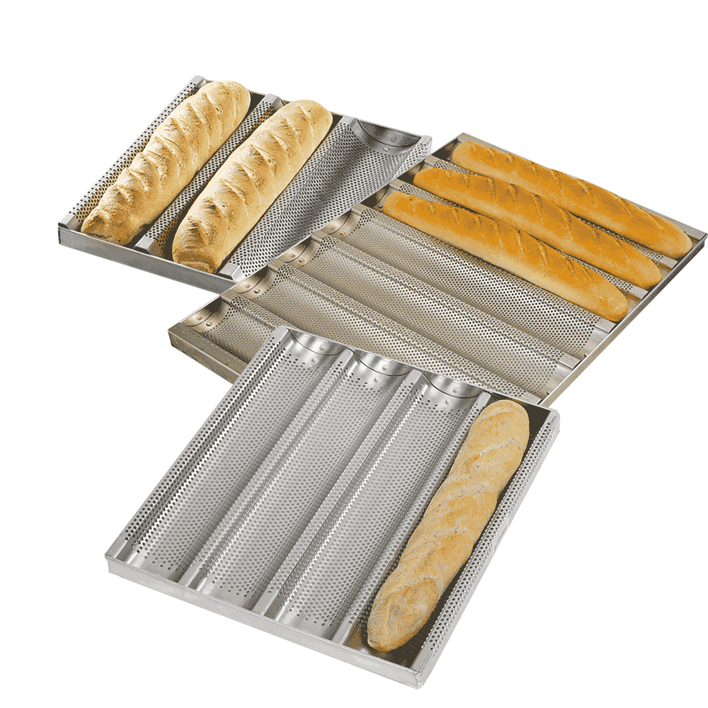 Baguetteblech in verschiedenen Ausführungen 3 verschiedene rechteckige Baguettebleche aus Aluminium