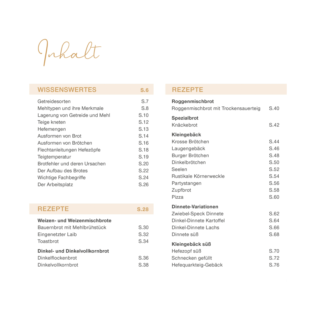 Häussler-Buch: Unser täglich Brot Band 1 Inhaltsverzeichnis des Häussler-Buches: Unser täglich Brot Band 1