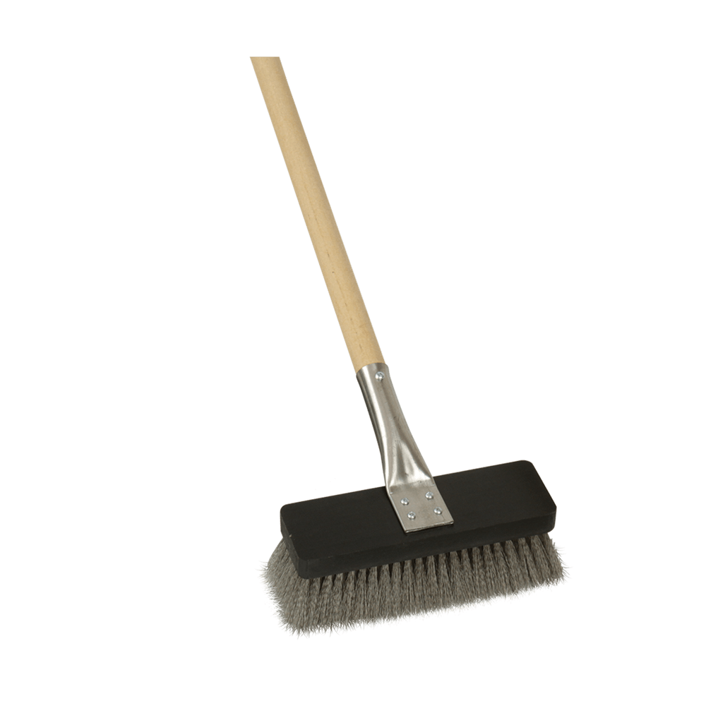 Reinigungsbesen 22 cm, mit Stiel 220 cm lang Reinigungsbesen mit Edelstahlborsten und einer Breite von 22 Zentimeter und einer Stiellänge von 220 Zentimeter