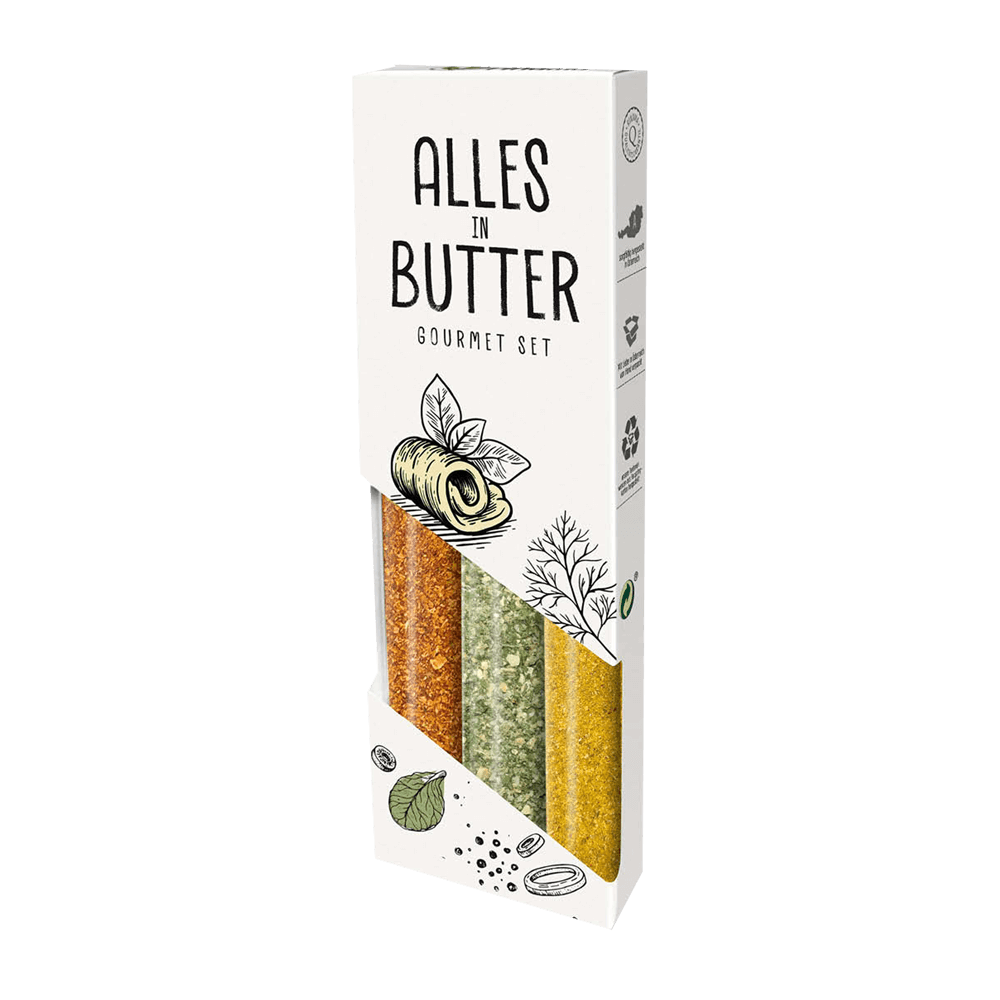 Gewürzgeschenk mit 3er Vitro "Alles in Butter"