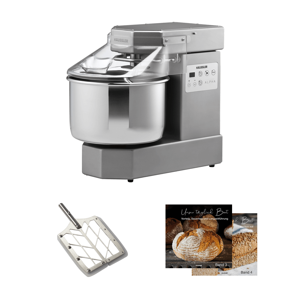 Alpha 1G in Edelstahl, Rührpaddel, Bücher ohne Hintergrund