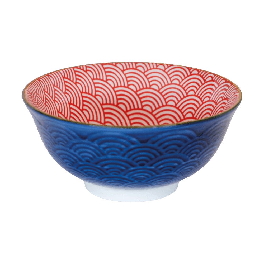 Eine blau, rote Bowl ohne Hintergrund