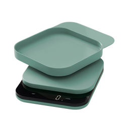 Digitale Küchenwaage mit Schale – Präzisionswaage 1 g–10 kg Grüne Küchenwaage ohne Hintergrund