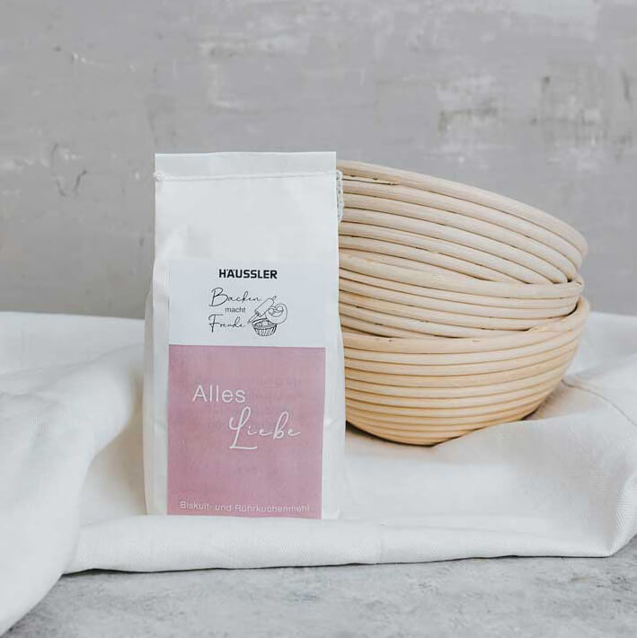 Mehl-Geschenk: Alles Liebe (Biskuit-und Rührkuchenmehl) 1 kg Mehl-Geschenk: Alles Liebe (Biskuit-und Rührkuchenmehl) 1 Kilogramm