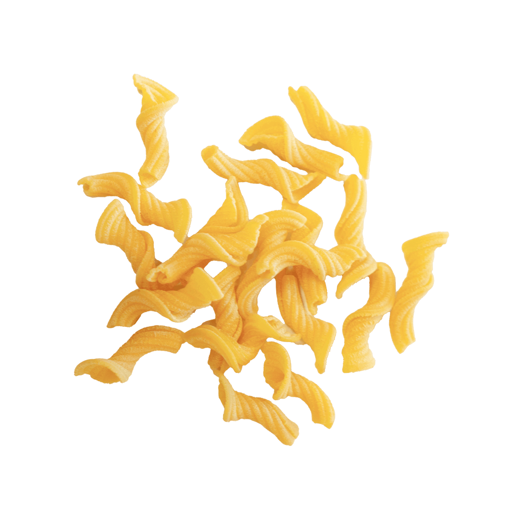 Kleine Torchietto-Nudeln aus der Nudelmatrize Nr. 273