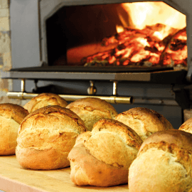 Traditional baking in the wood-burning oven