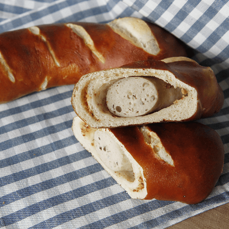 Weißwurst im Brezelteig 